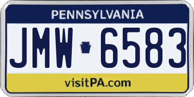PA license plate JMW6583