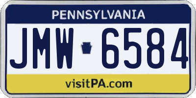 PA license plate JMW6584