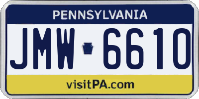 PA license plate JMW6610
