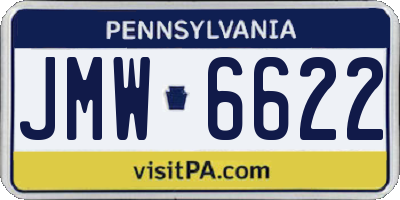 PA license plate JMW6622