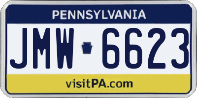 PA license plate JMW6623