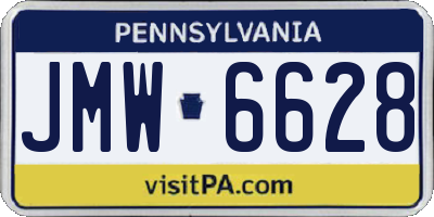 PA license plate JMW6628