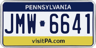 PA license plate JMW6641