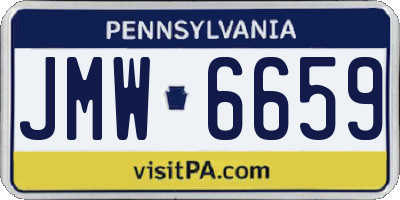 PA license plate JMW6659