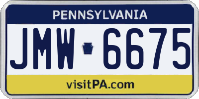 PA license plate JMW6675