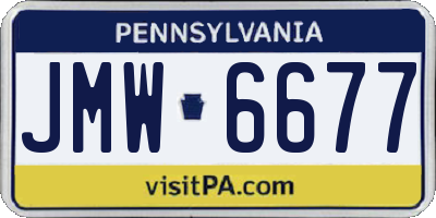 PA license plate JMW6677