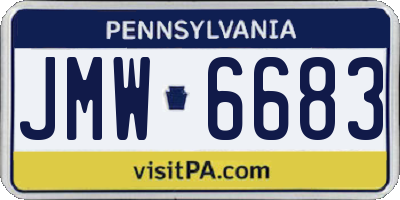 PA license plate JMW6683