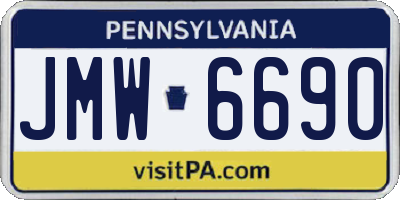 PA license plate JMW6690