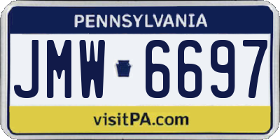 PA license plate JMW6697