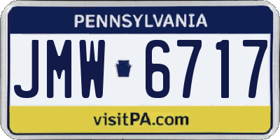 PA license plate JMW6717