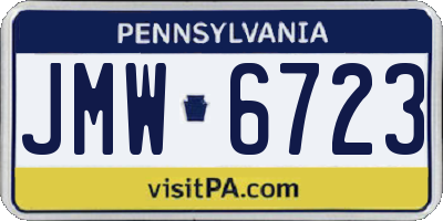 PA license plate JMW6723