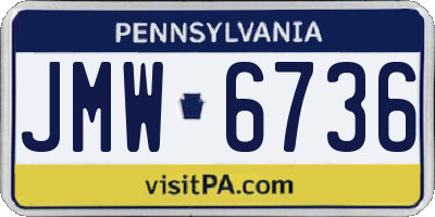 PA license plate JMW6736