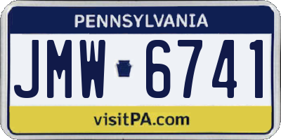 PA license plate JMW6741
