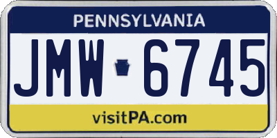 PA license plate JMW6745
