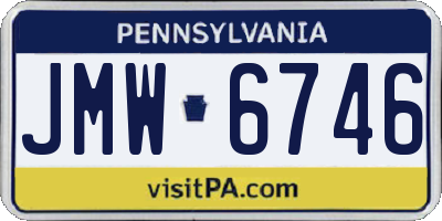 PA license plate JMW6746