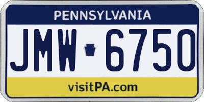 PA license plate JMW6750