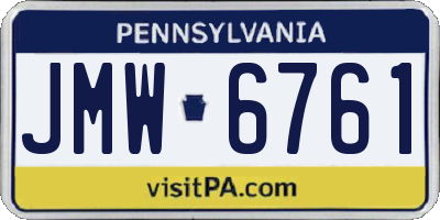 PA license plate JMW6761