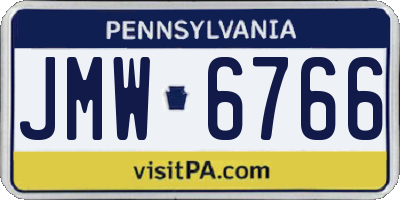PA license plate JMW6766