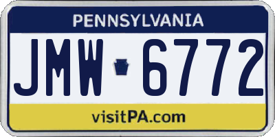 PA license plate JMW6772