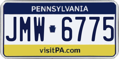 PA license plate JMW6775