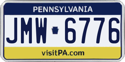 PA license plate JMW6776