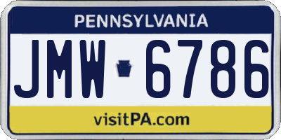 PA license plate JMW6786
