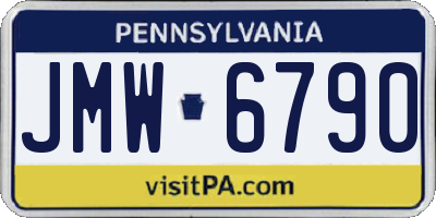 PA license plate JMW6790