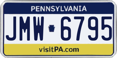 PA license plate JMW6795