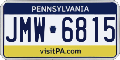 PA license plate JMW6815