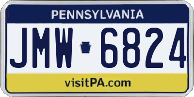 PA license plate JMW6824