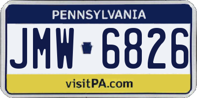 PA license plate JMW6826