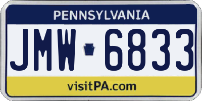 PA license plate JMW6833