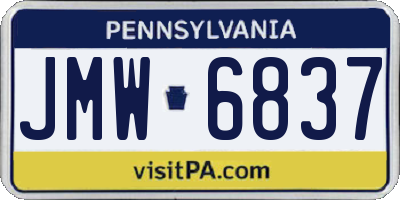PA license plate JMW6837