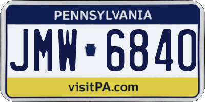 PA license plate JMW6840