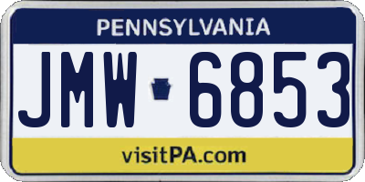 PA license plate JMW6853