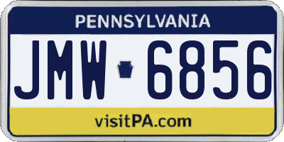 PA license plate JMW6856