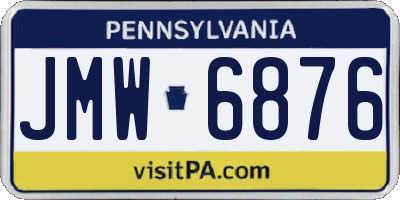 PA license plate JMW6876
