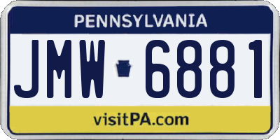 PA license plate JMW6881