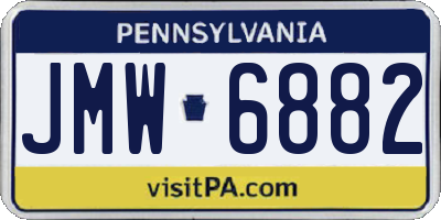 PA license plate JMW6882