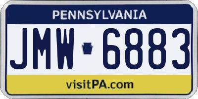 PA license plate JMW6883