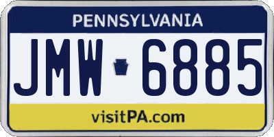 PA license plate JMW6885