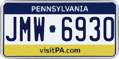 PA license plate JMW6930