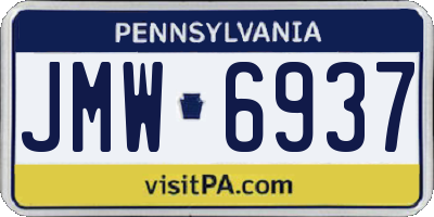PA license plate JMW6937