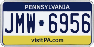 PA license plate JMW6956