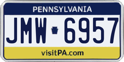 PA license plate JMW6957