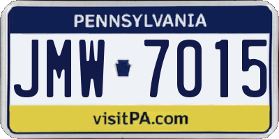 PA license plate JMW7015