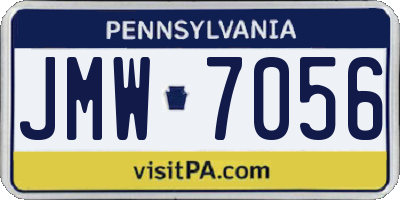 PA license plate JMW7056