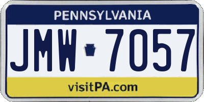 PA license plate JMW7057