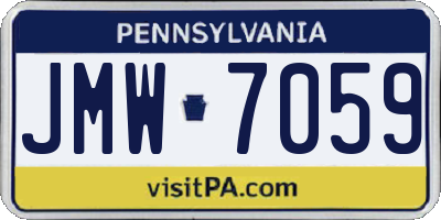 PA license plate JMW7059