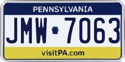PA license plate JMW7063